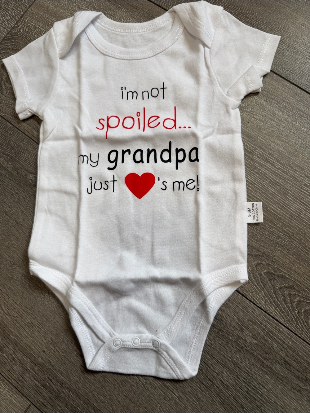 White Baby One-Piece Bodysuit - Grandpa Loves Me